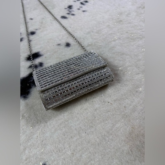 Aldo Women’s Silver Plated Sparkle Mini Chain Shoulder Bag - Picture 2 of 8